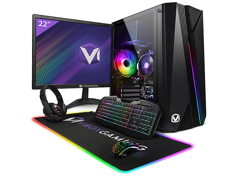 VIBOX I-72, Gaming PC mit AMD Ryzen™ 3 4 Prozessor, 8 GB RAM, 480 GB SSD, AMD Radeon™ RX Vega 8, Linux
