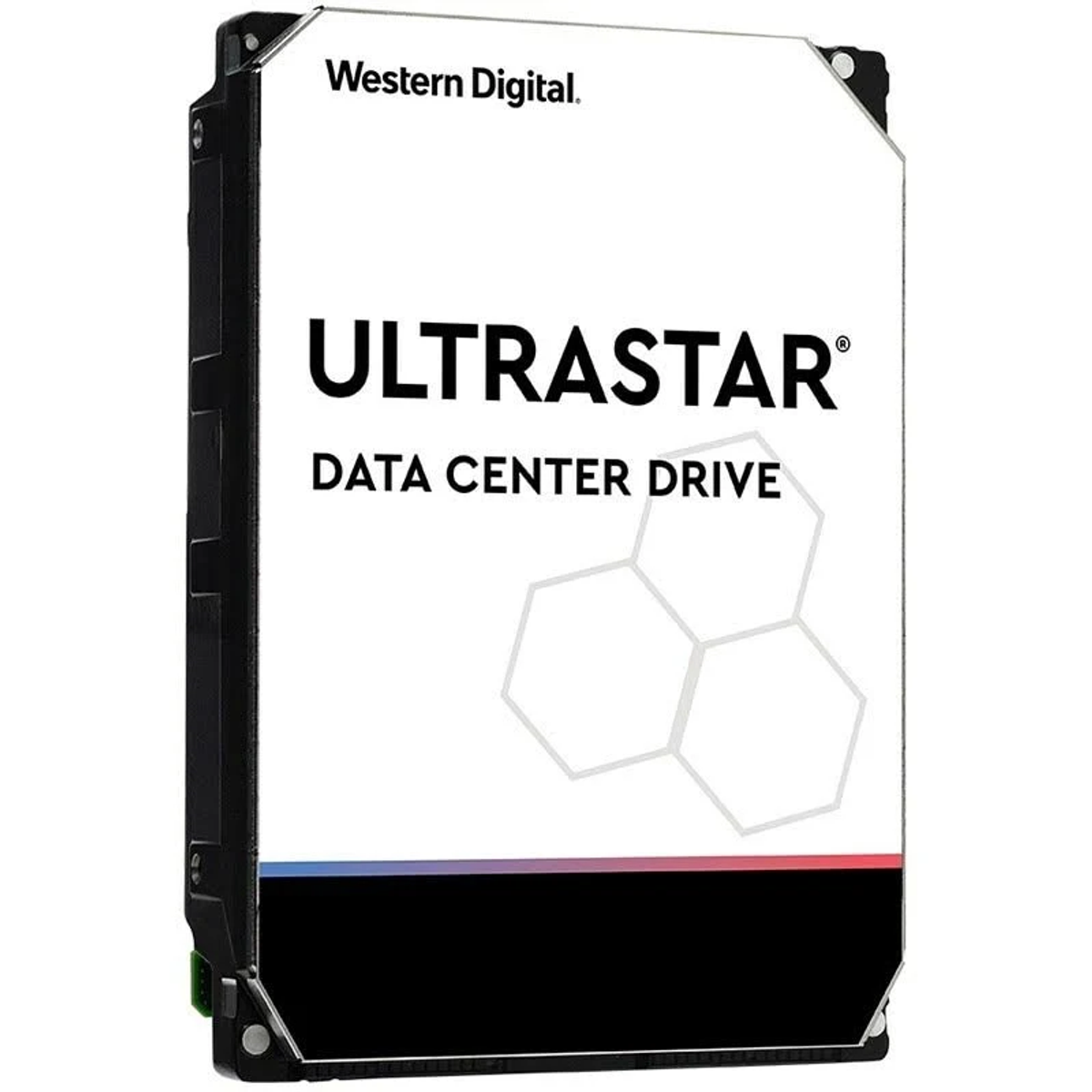 Biało-czarny dysk Western Digital Ultrastar Data Center, z widocznym logo i tekstem.
