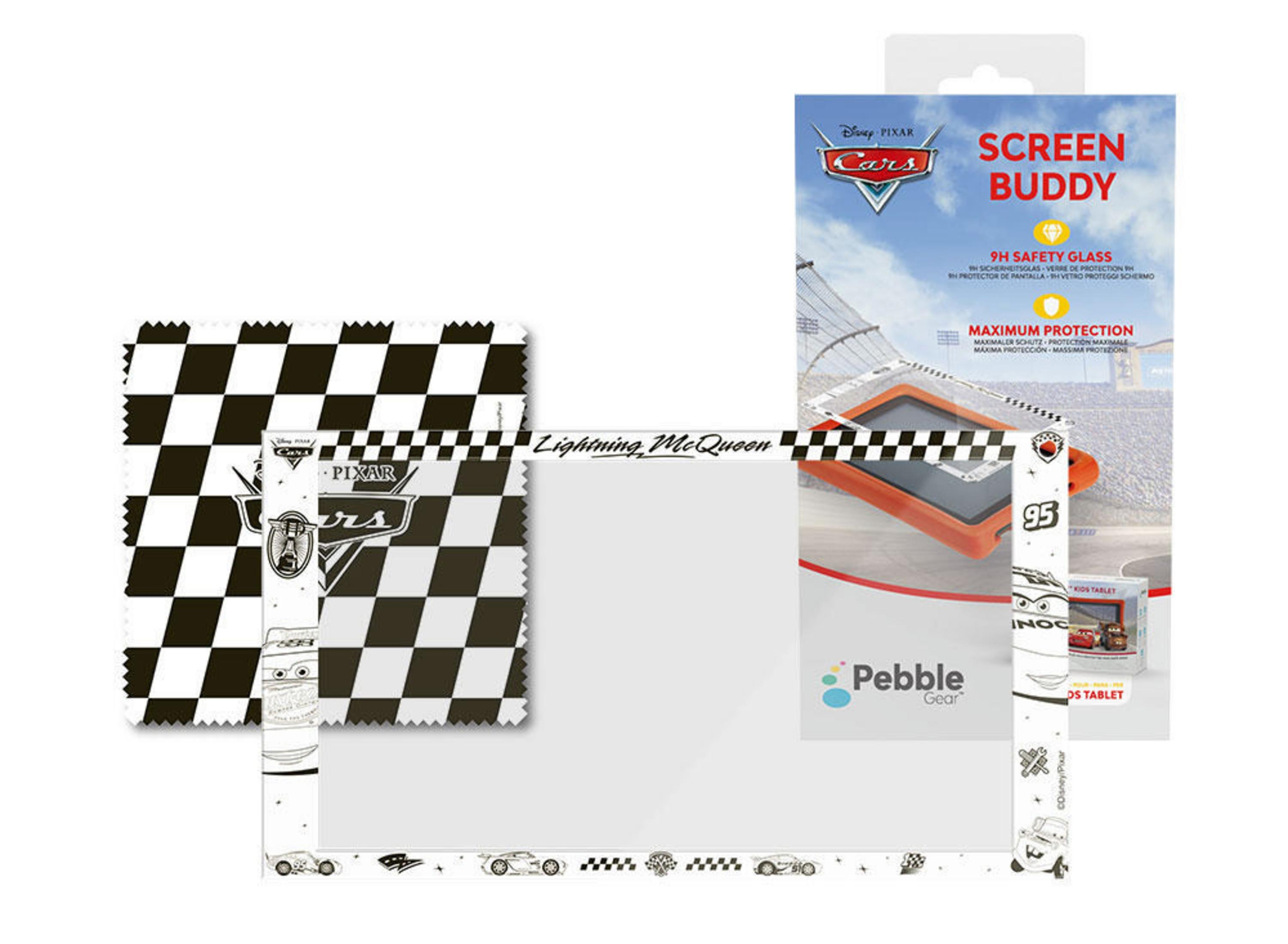 Set di protezione schermo Cars. Include schermo, panno e cornice.