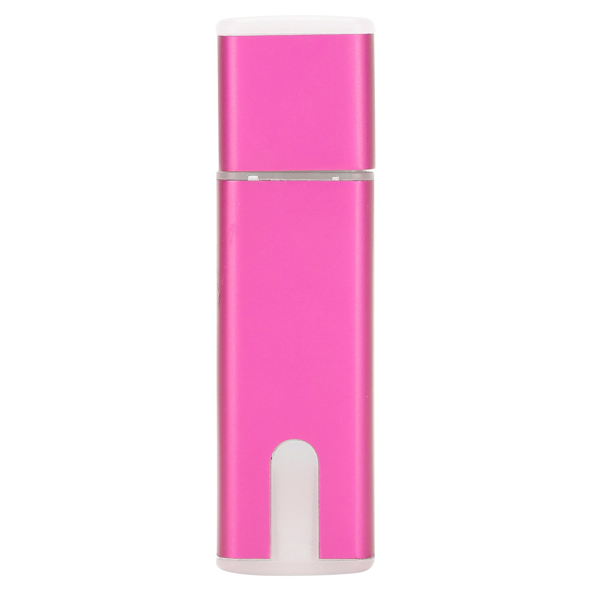 Eine leuchtend rosa Lippenstift-Tube. Sie ist rechteckig und hat einen weißen Boden und Deckel.