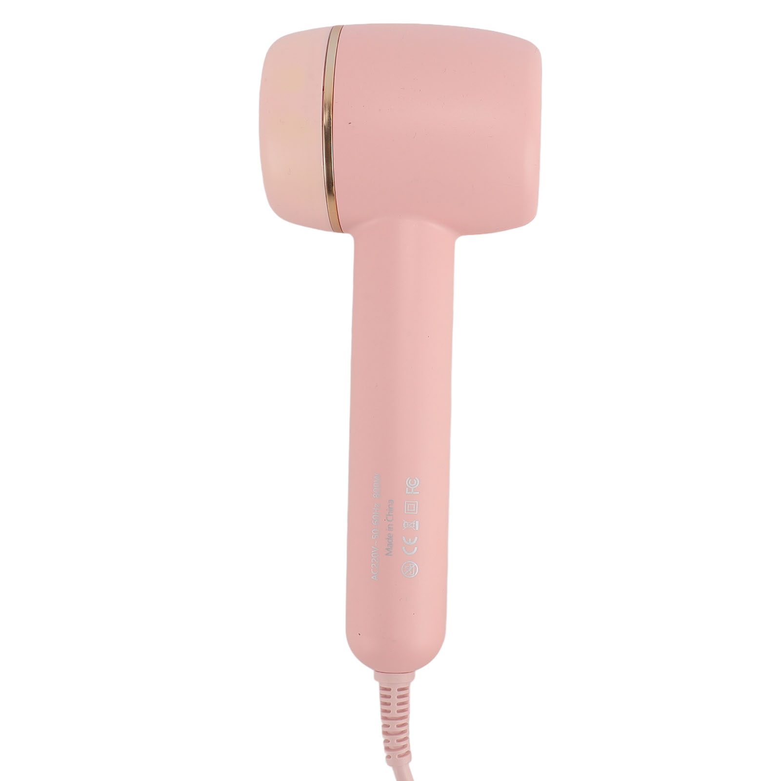 Ein pinkfarbener Haarglätter. Er hat einen rechteckigen Kopf mit goldener Zierleiste und einen langen Griff.