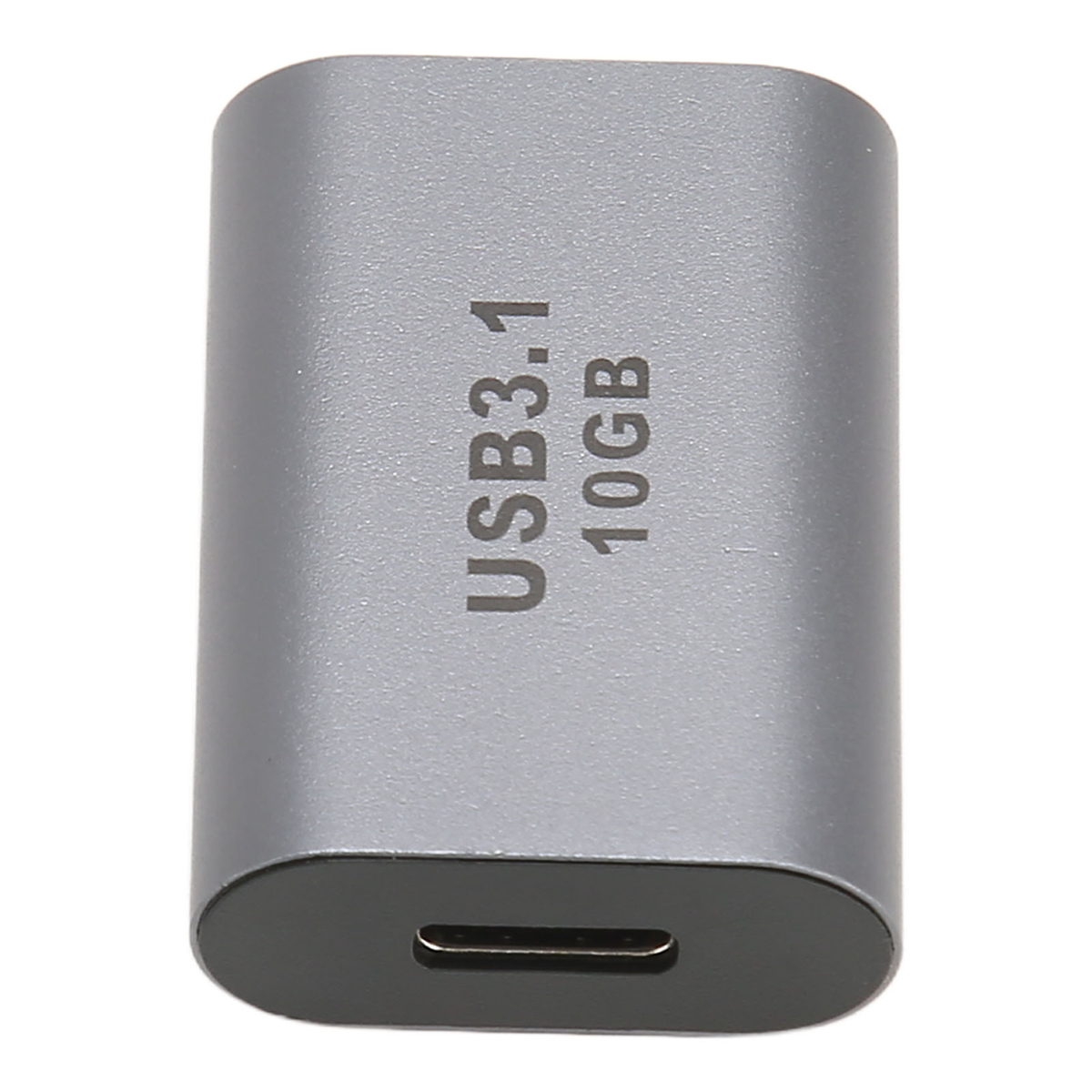 Ein grauer USB 3.1-Adapter mit der Aufschrift „USB 3.1 10GB“. Hat einen USB-C-Anschluss.