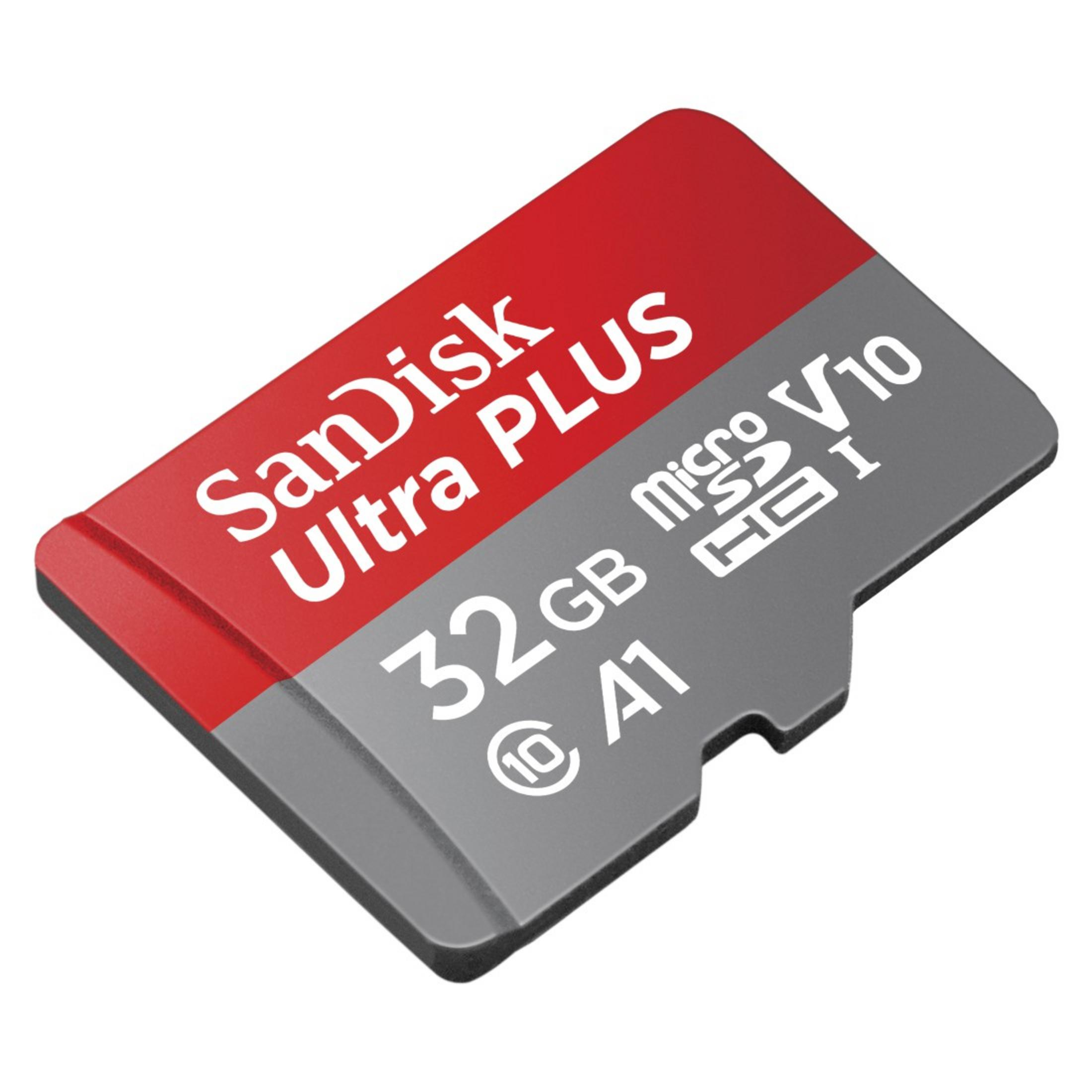 Scheda Micro SD con schema di colori rosso e grigio, marchio e specifiche visibili.