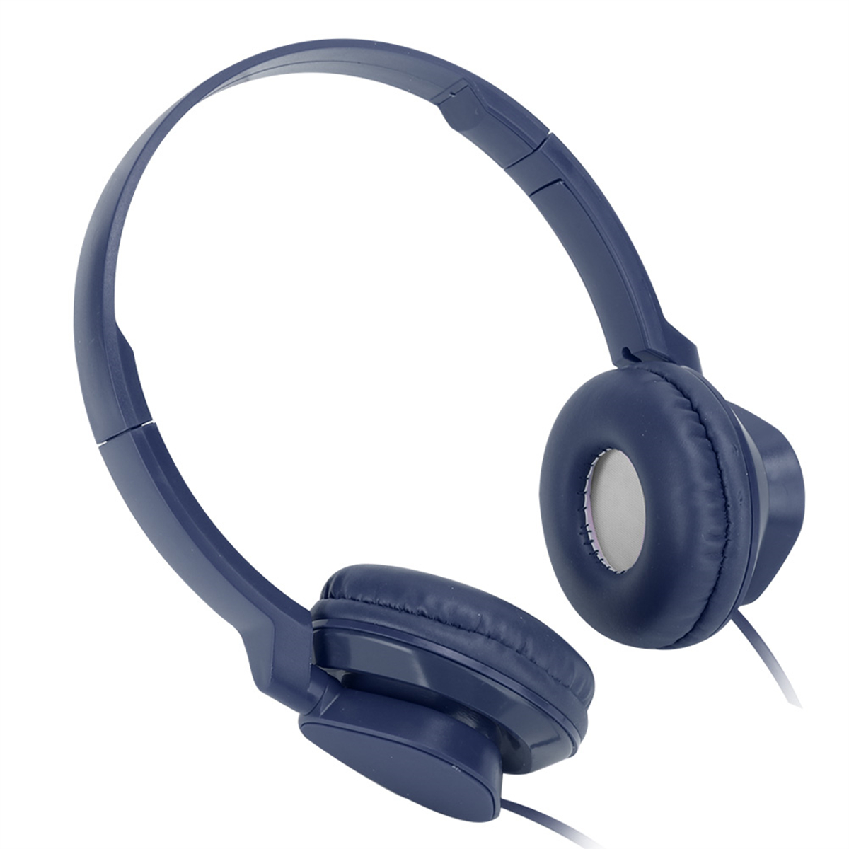Blaue Over-Ear-Kopfhörer. Weißer Hintergrund.