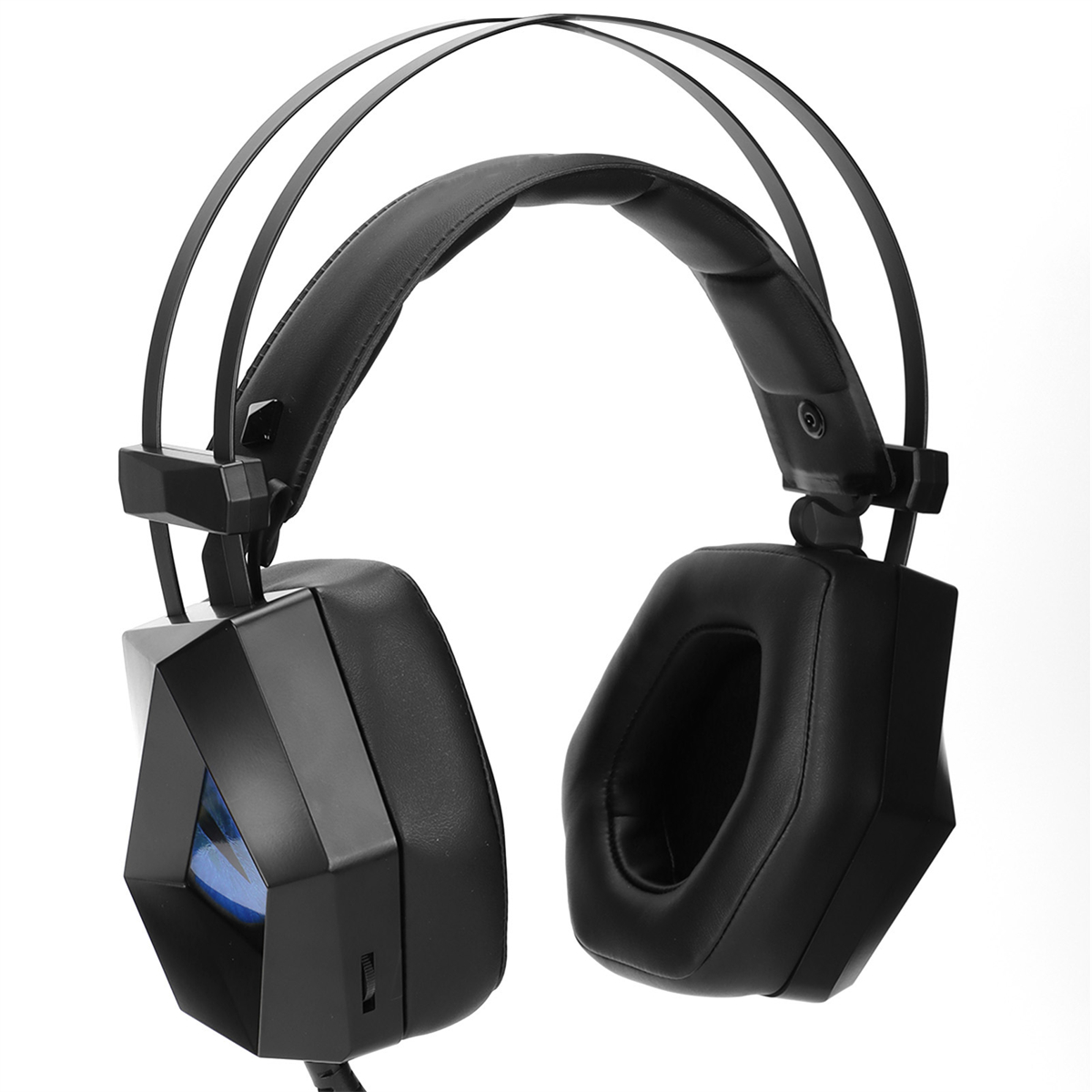 Schwarze Gaming-Kopfhörer mit großen Ohrmuscheln und einem Kopfband.