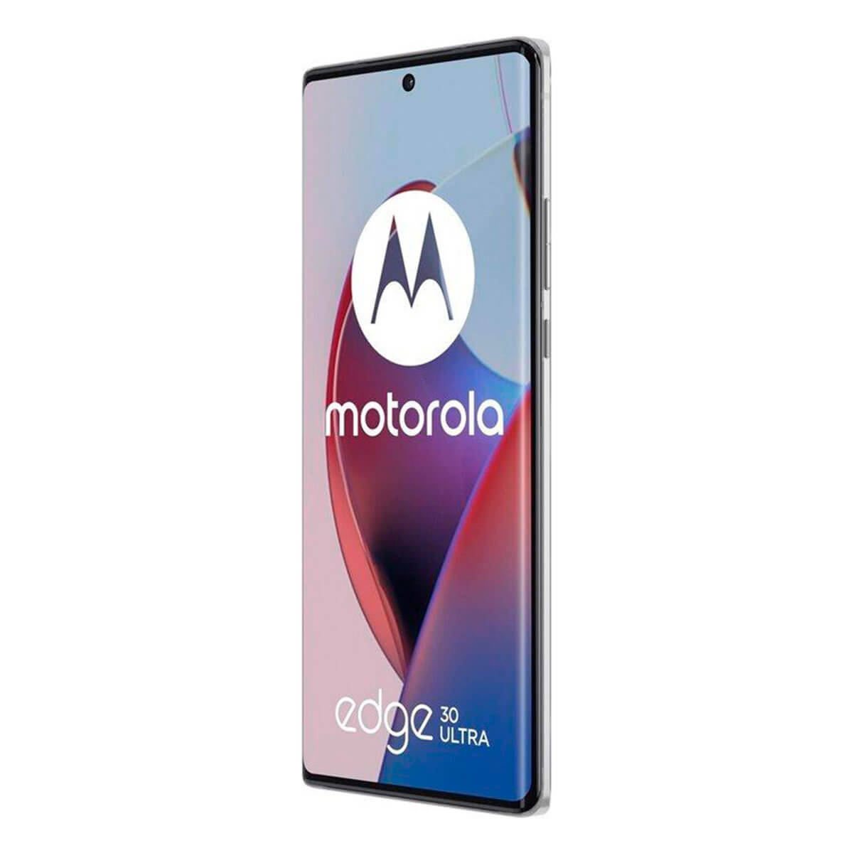 Motorola Edge 30 Ultra smartphone op een witte achtergrond, met het merklogo.