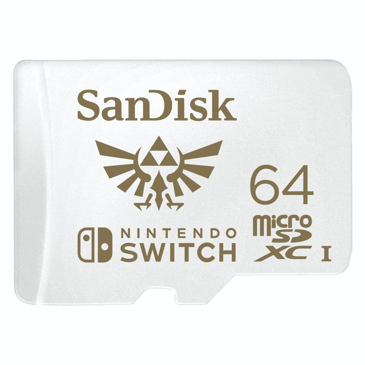 SanDisk 64GB MicroSD-Karte für Nintendo Switch. Weiß mit Logo und Text.