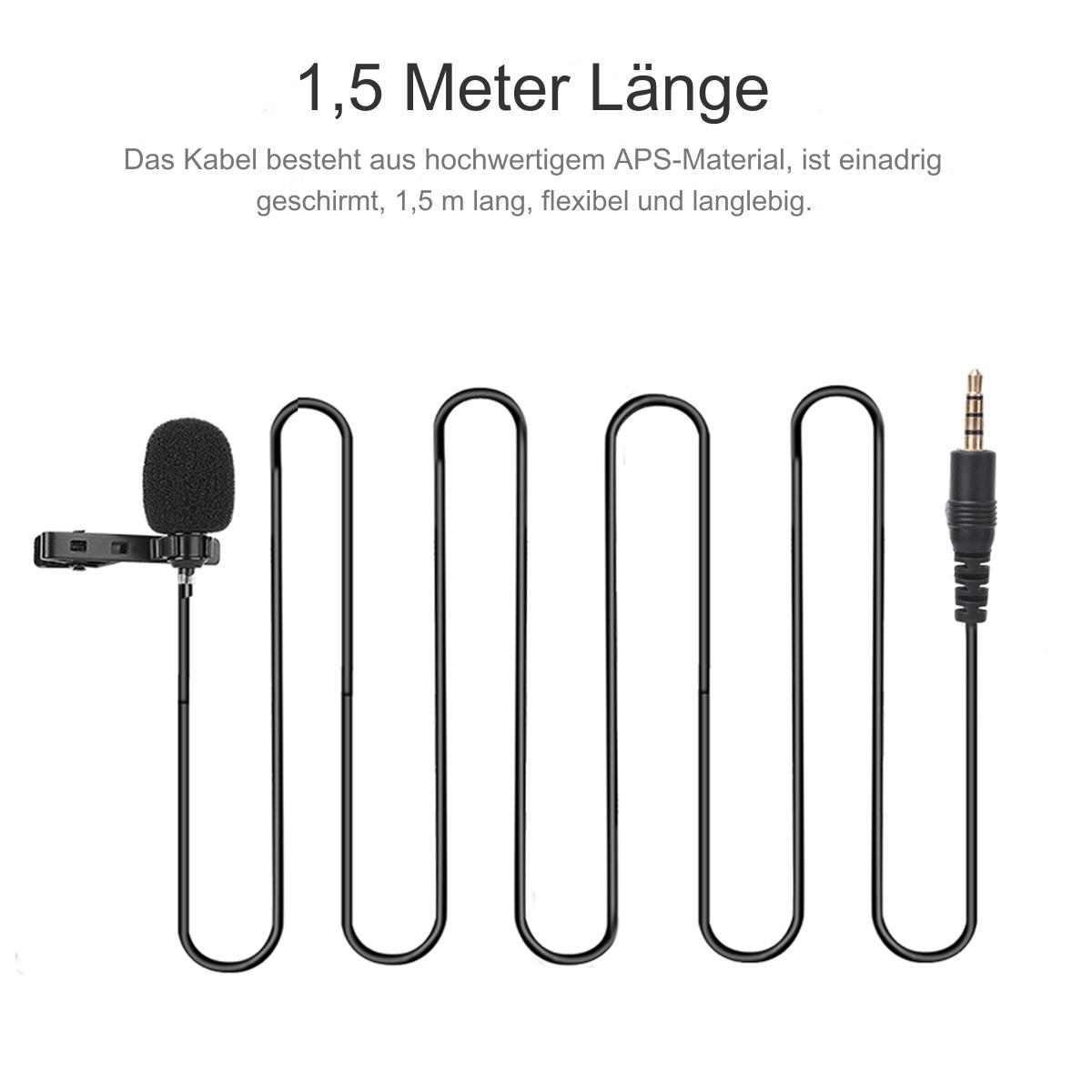 Ein schwarzes Mikrofon mit schwarzem Kabel. Das Kabel hat ein wellenförmiges Muster. Weißer Hintergrund.