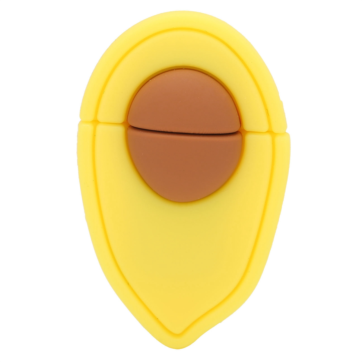 Gelber USB-Stick in Avocadoform.