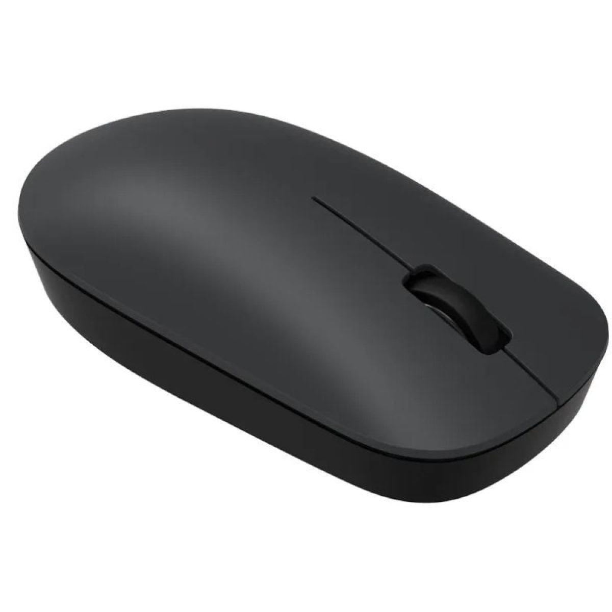 Une souris sans fil gris foncé avec une molette de défilement.