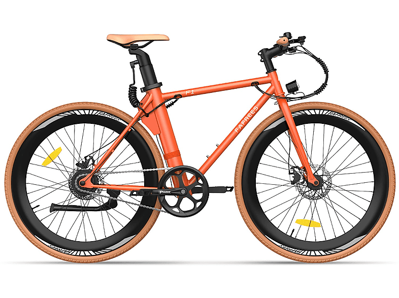 FAFREES F1 Citybike (Laufradgröße: 28 Zoll, Rahmenhöhe: 95 cm, Unisex-Rad, 360 Wh, Orange)