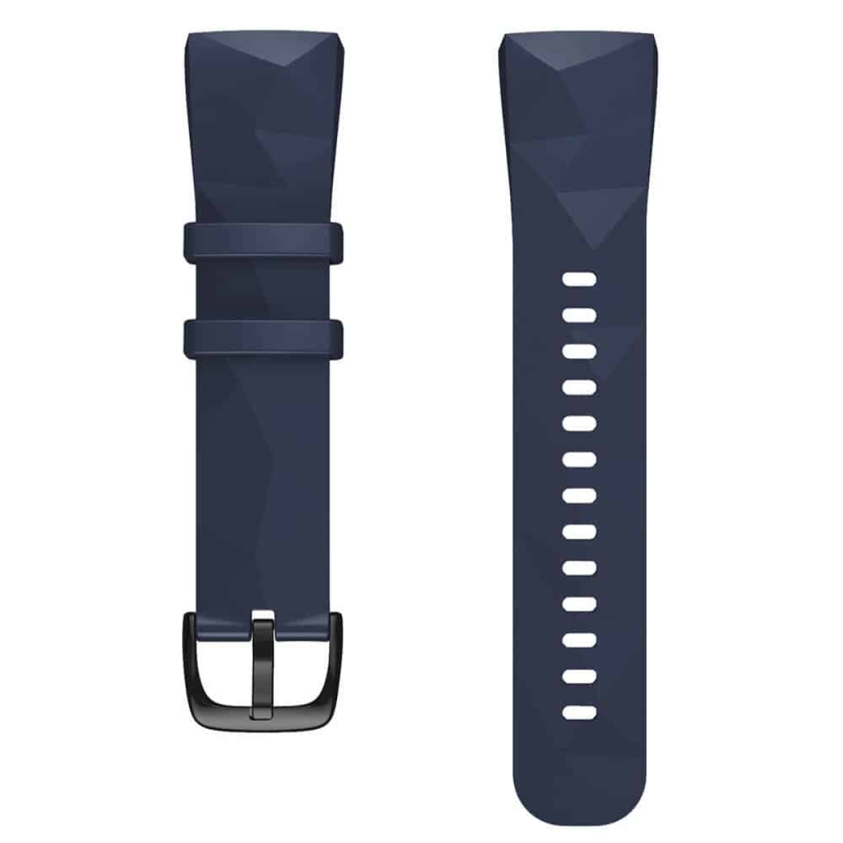 Zwei dunkelblaue Uhrenarmbänder. Jedes hat eine Schnalle, und eines hat eine strukturierte Oberfläche.