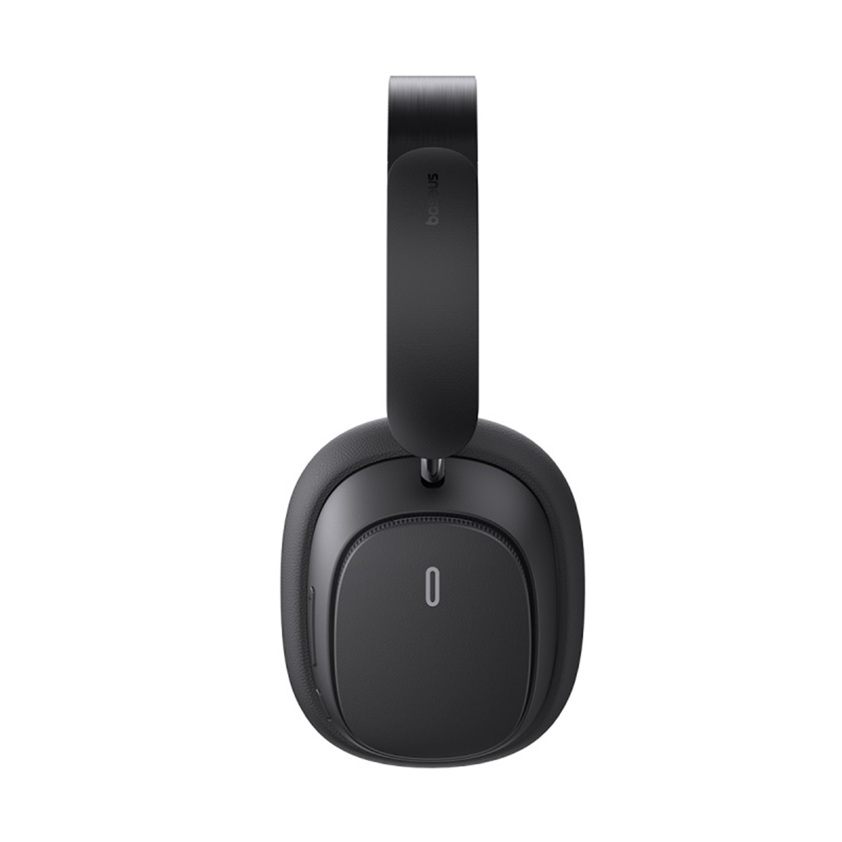 Cuffie over-ear nere con il numero '0' sul padiglione e il logo 'Baseus'.