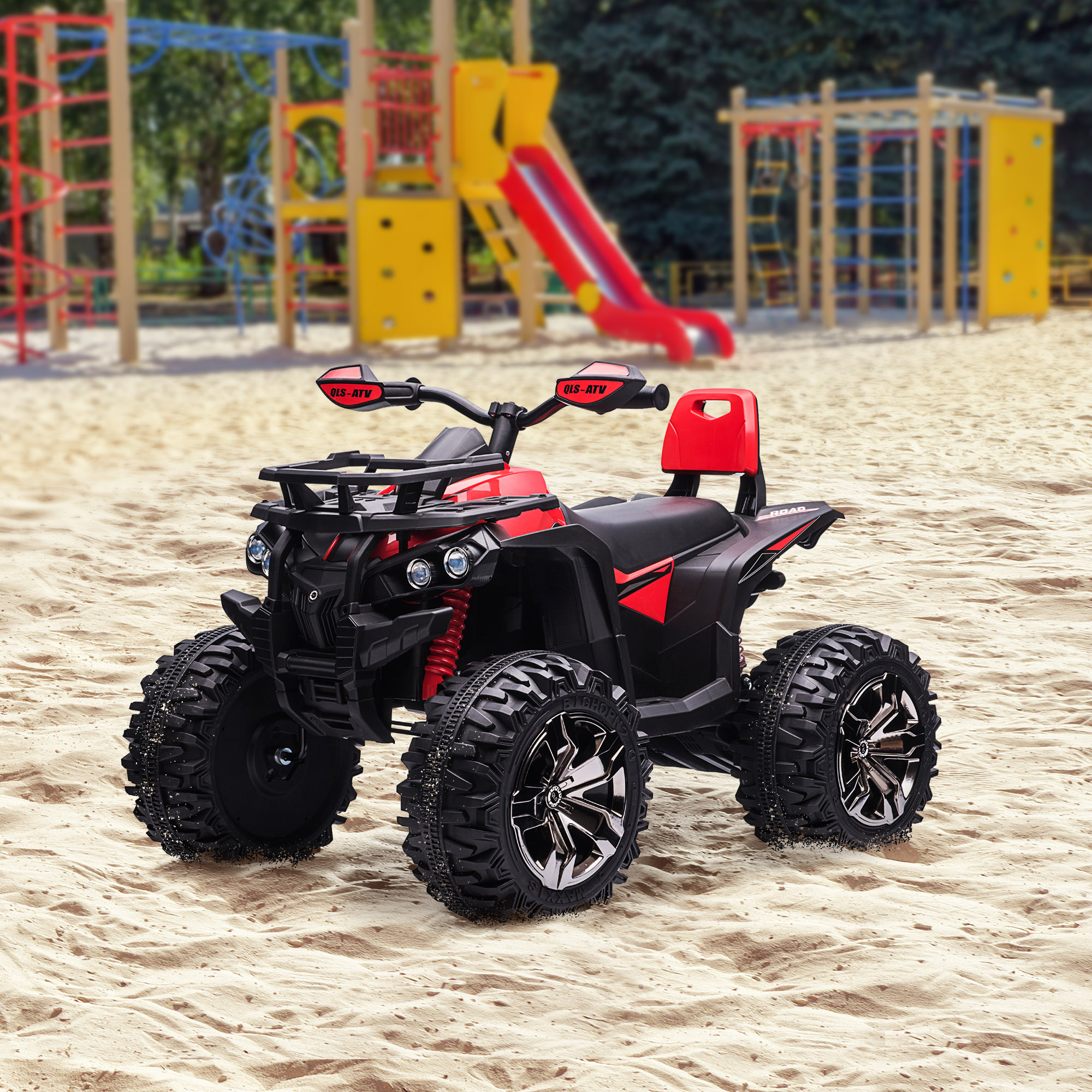 Quad Elettrico Bambini 12V Python Rosso: Auto A Batteria Con Luci LED, 2-4 Anni