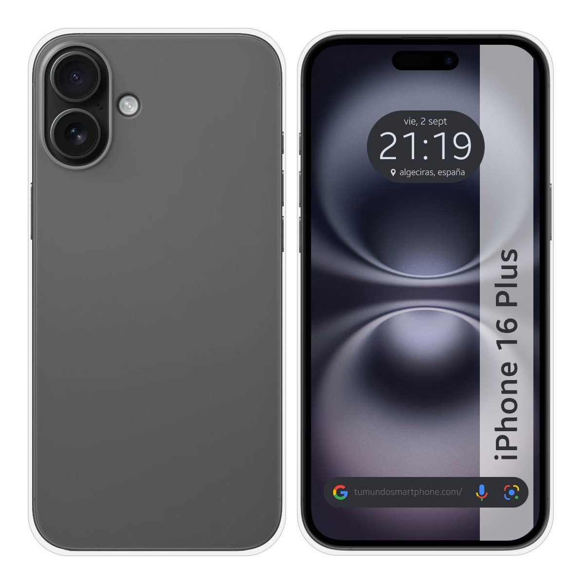 Due telefoni uno accanto all'altro. Uno grigio, l'altro con schermo ora e posizione.
