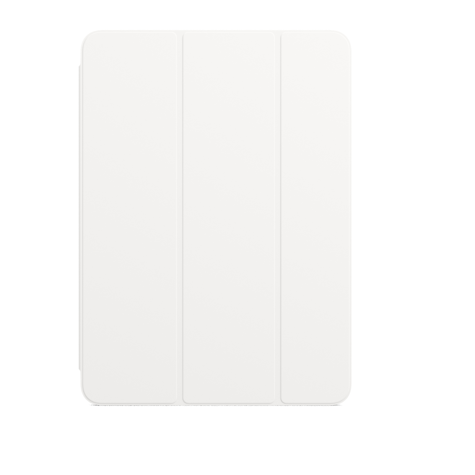 Weißes, dreifach gefaltetes iPad-Case, geschlossen.
