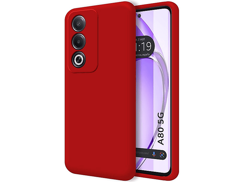 Funda móvil TUMUNDOSMARTPHONE A80 5G, Compatible con Oppo A80 5G, Rojo MediaMarkt