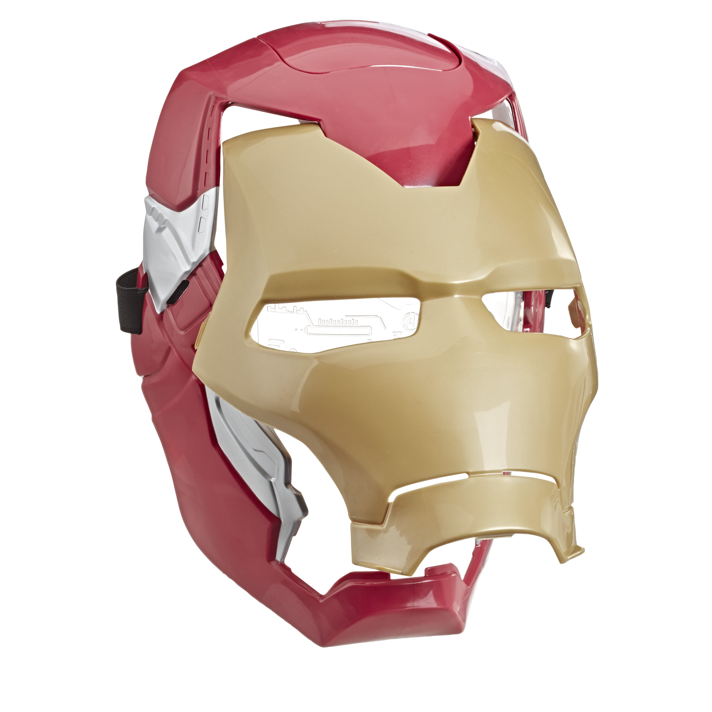 Máscara de Iron Man en colores rojo, dorado y plateado.