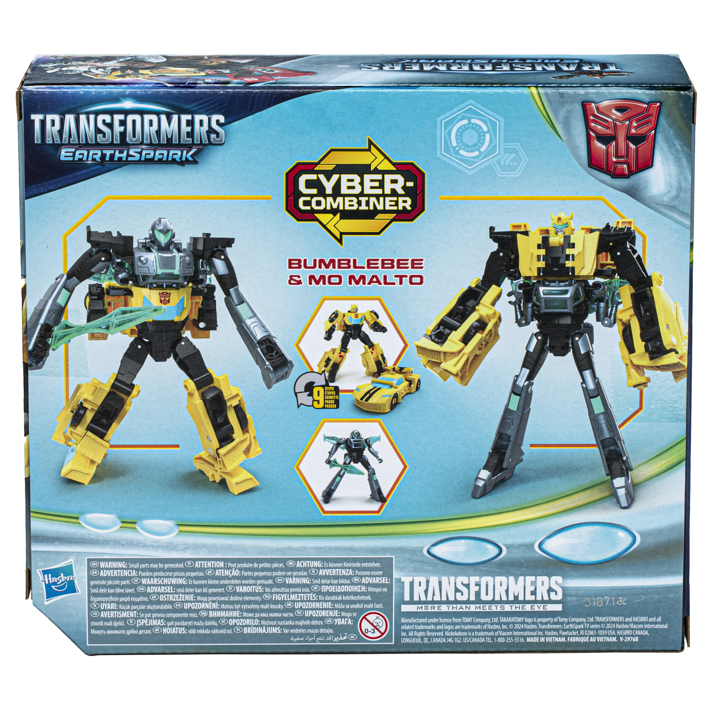 Figura Transformers EarthSpark Cyber-Combiner Terran Bumblebee y Mo  Malto TRANSFORMERS, Años+, Multicolor