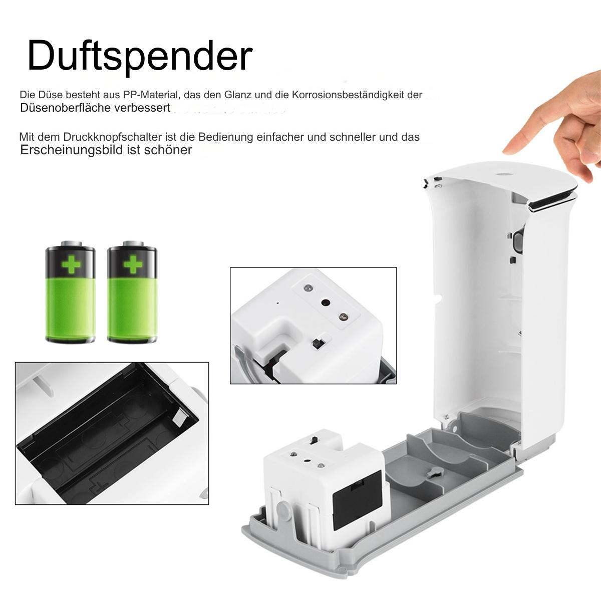 Weißer Spender mit Batterien. Details umfassen das Innere und die Batteriefächer.