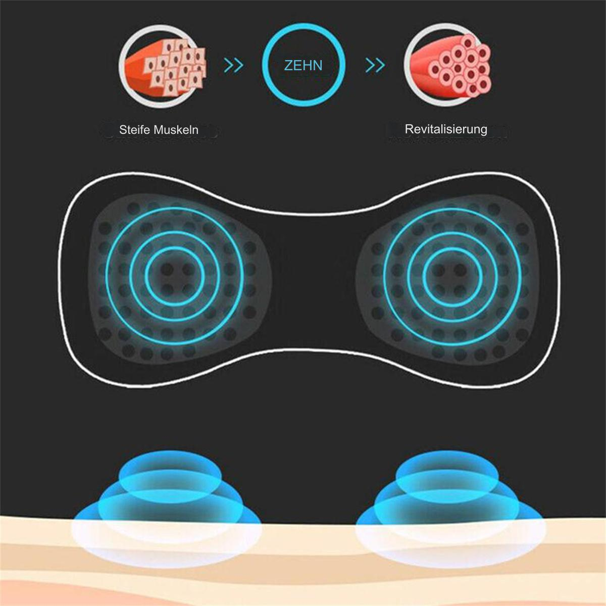 Diagramm zur Muskelregeneration mit blauen, kreisförmigen Mustern.