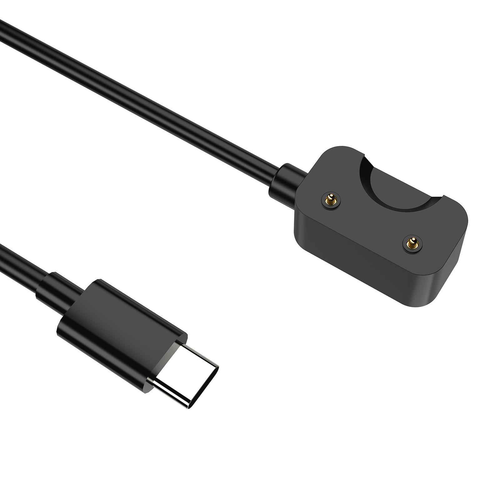 Czarny kabel ładujący ze złączem USB-C i czarną głowicą ładującą.