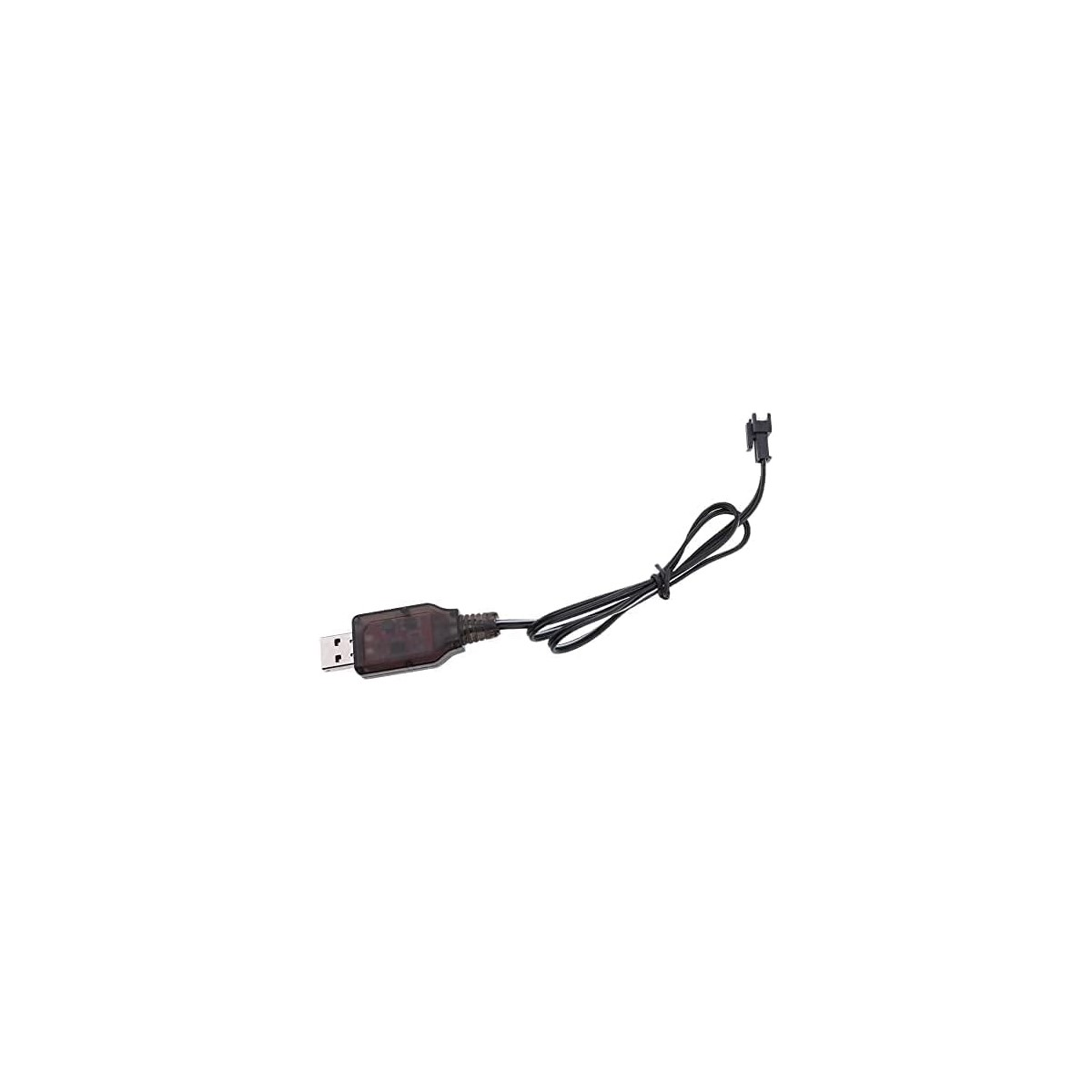 Schwarzes USB-Ladekabel mit USB-Anschluss und kleinem Stecker.