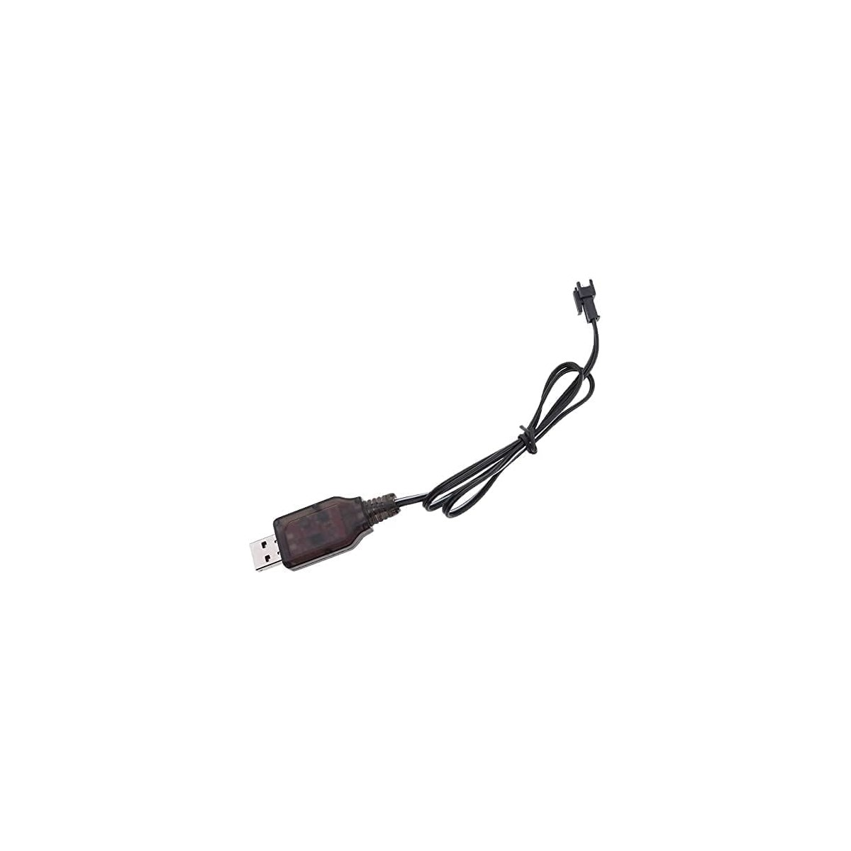Ein schwarzes USB-Ladekabel mit USB-A-Anschluss und kleinem Stecker.