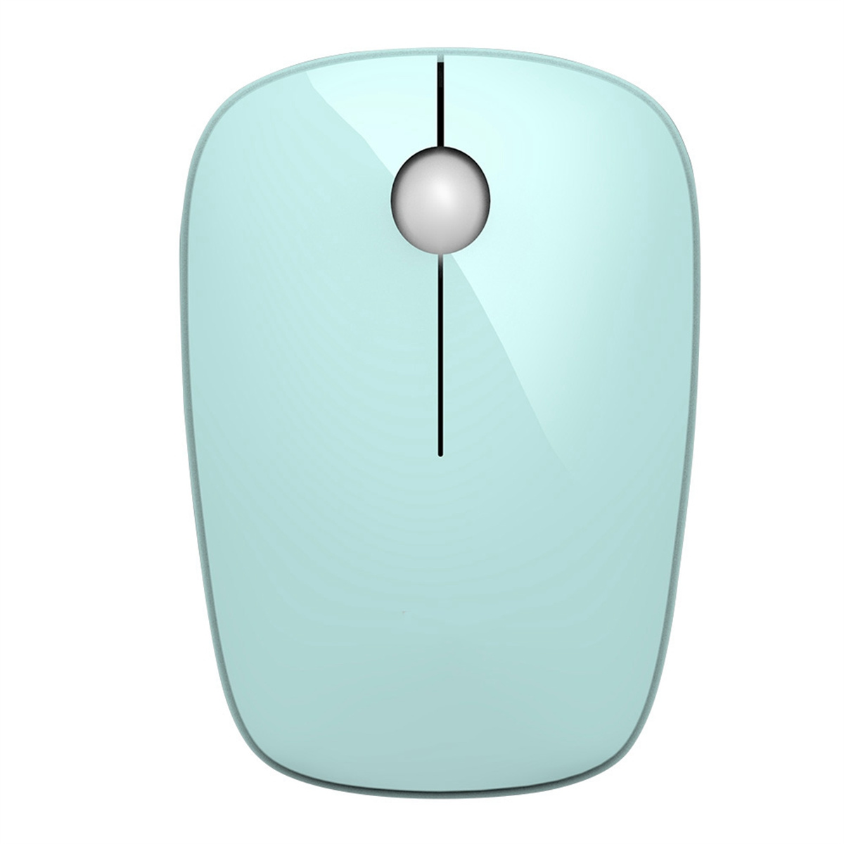 Hellblaue Computermaus. Mit Klicktaste, Scrollrad und einfachem Design.