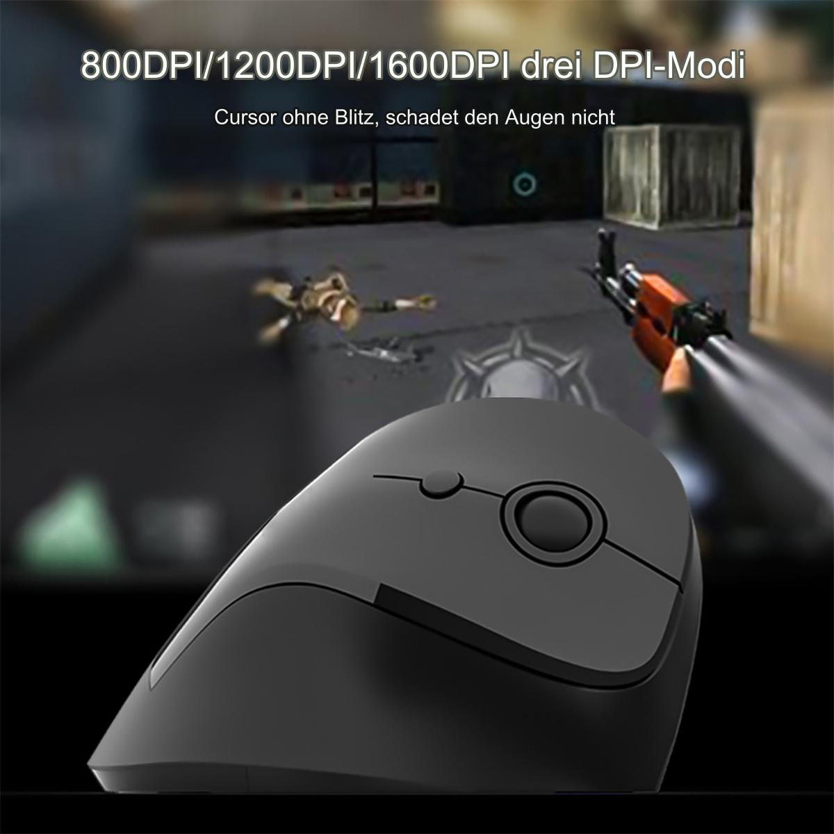 Eine schwarze Computermaus auf verschwommenem Gaming-Hintergrund.