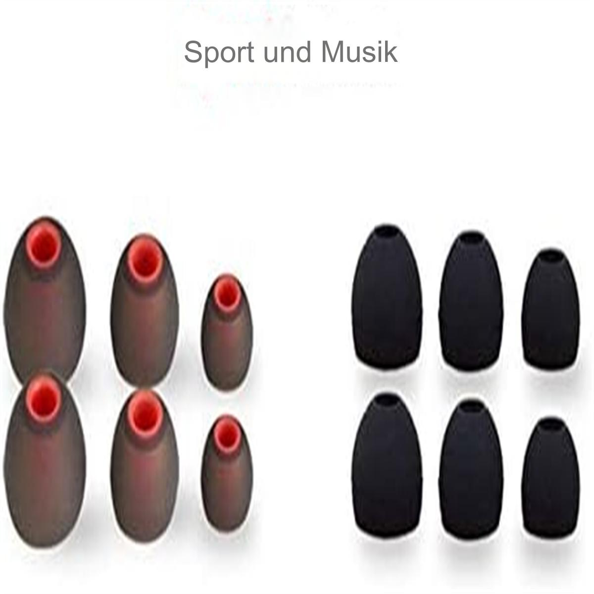 Ohrhörerspitzen, braun und schwarz, für Sport und Musik.