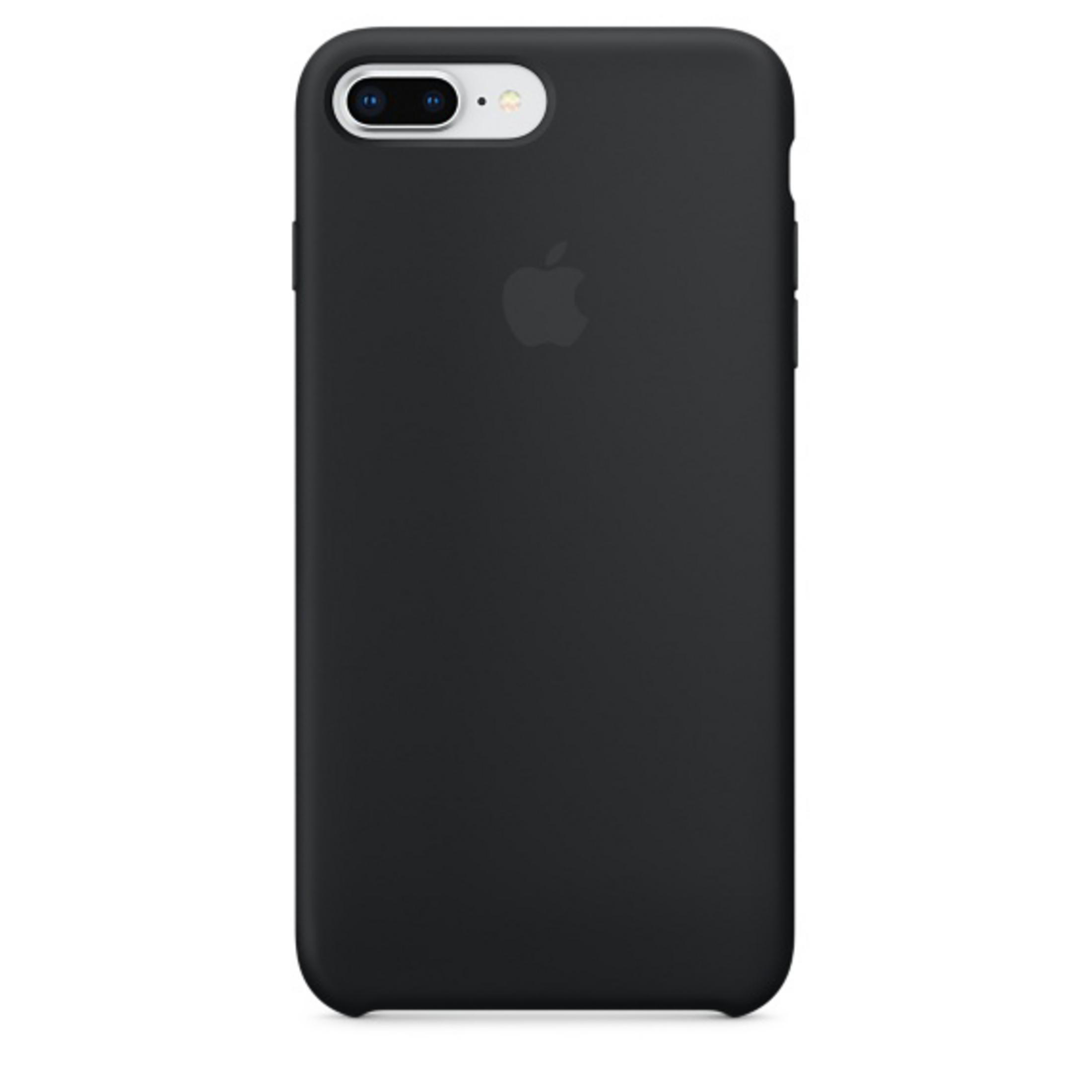 Custodia nera per iPhone con logo Apple.