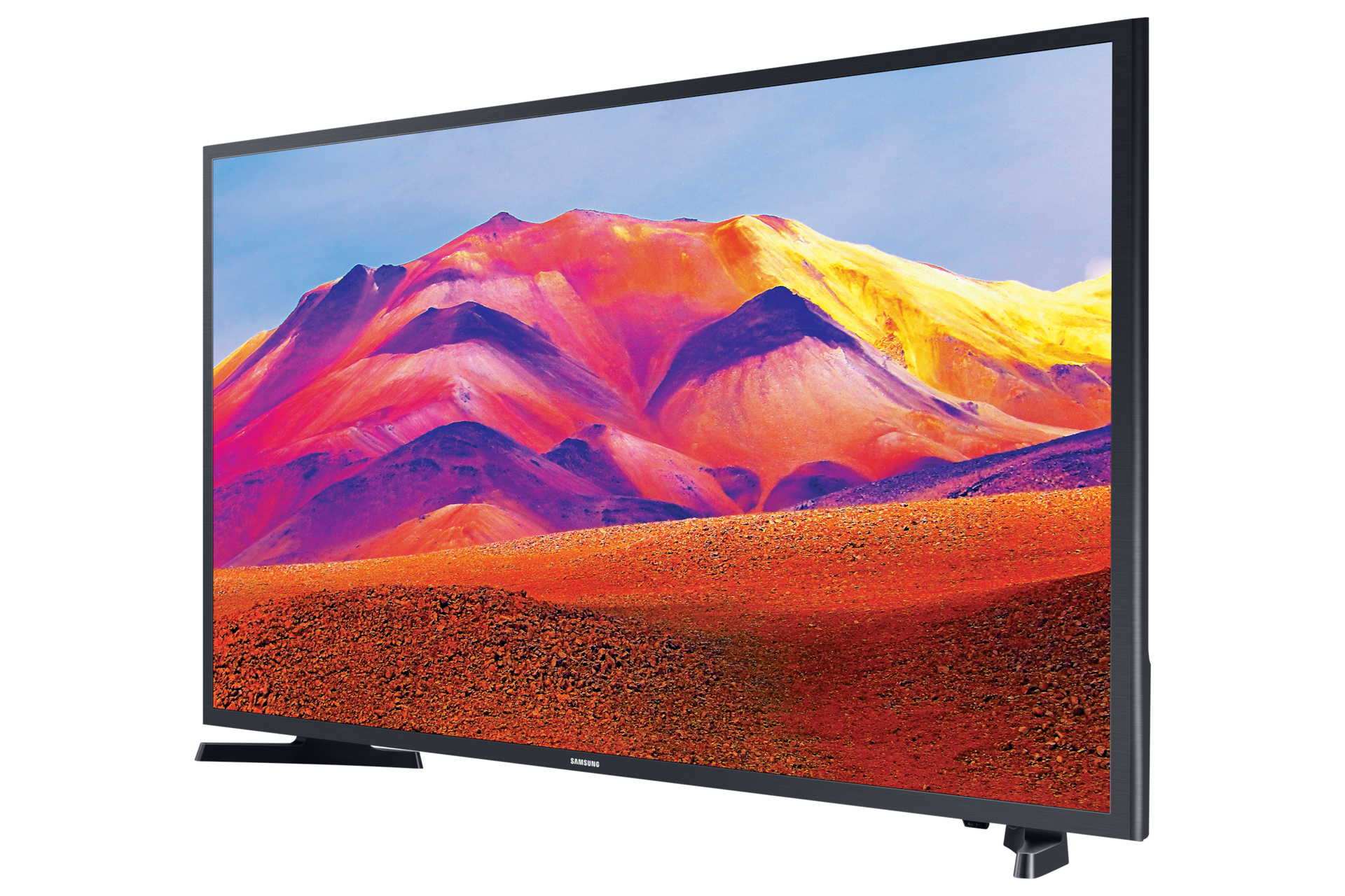 TV Samsung che mostra una scena paesaggistica colorata.