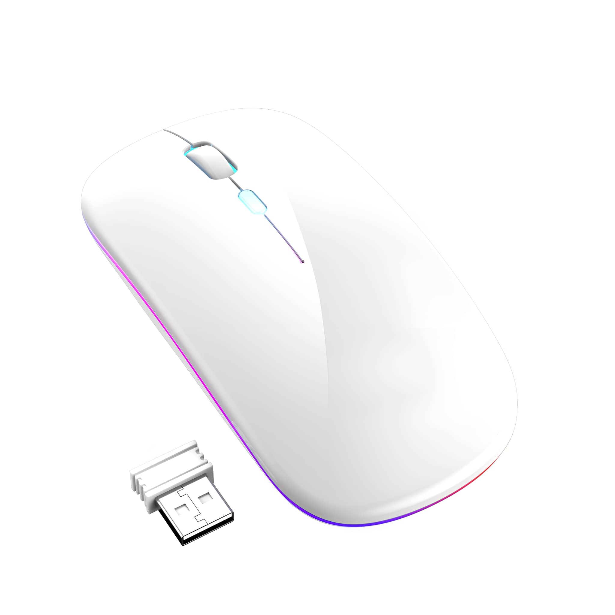 Akozon Kabellose Maus - 1600 DPI, Sportwagen-Design Mit LED, 2,4 GHz USB, Für PC & Laptop
