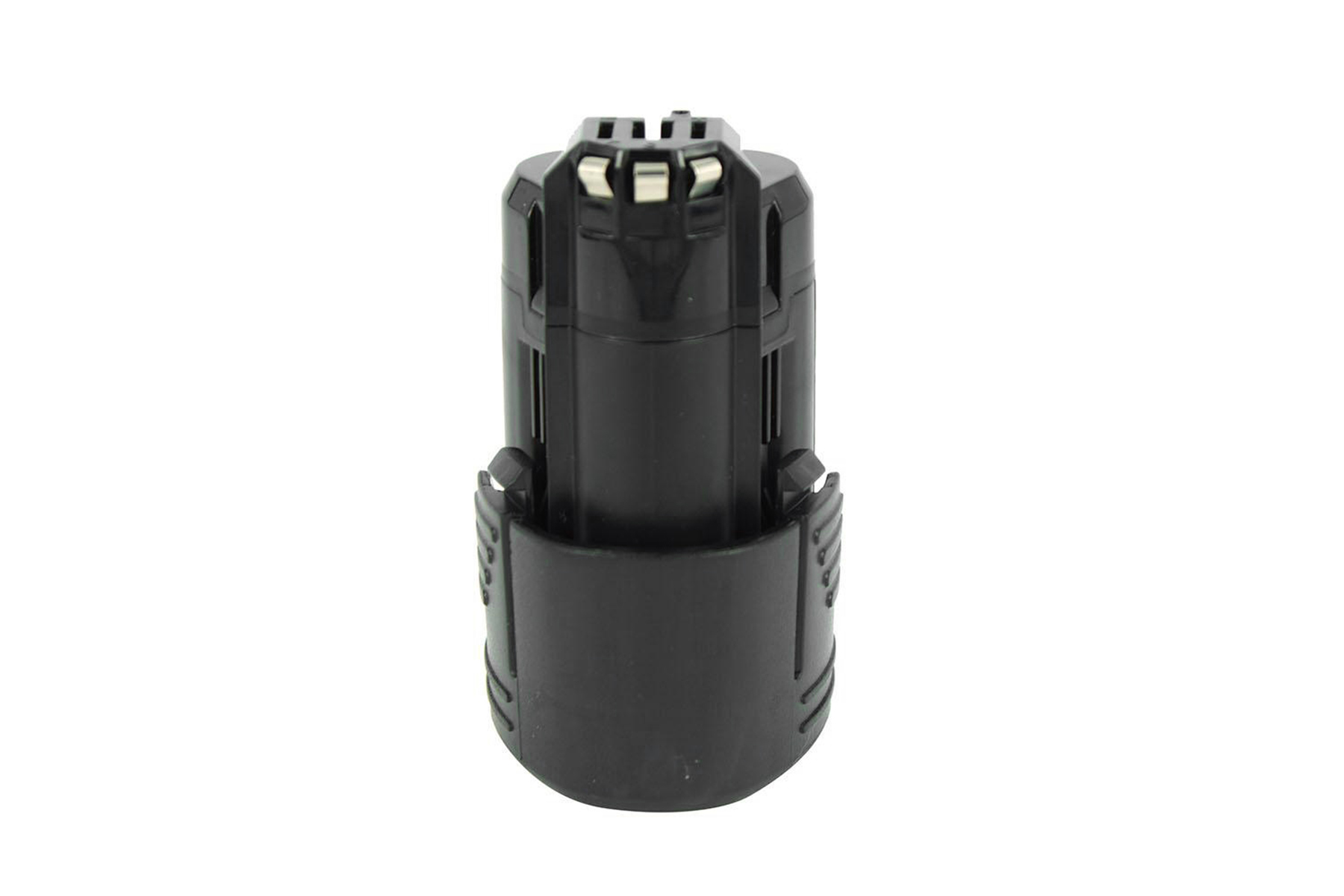 Batteria nera. Forma cilindrica con base nera.