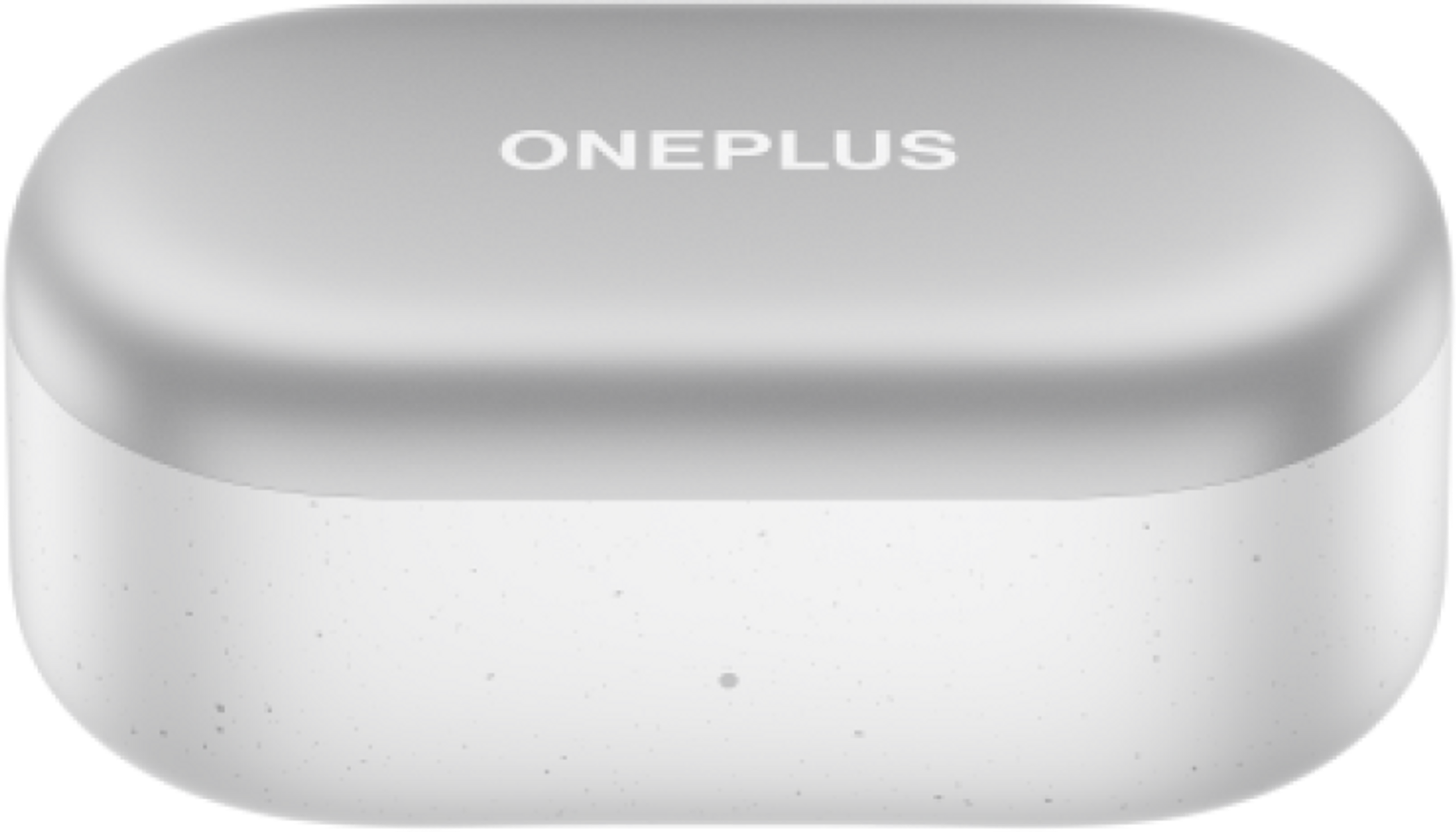 Custodia per auricolari OnePlus bianca e grigia.