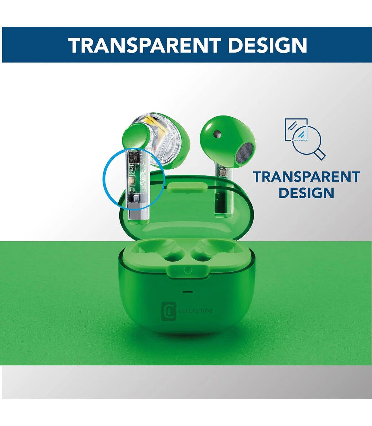 CELLULARLINE 8018080448034 AURICOLARI WIRELESS, Verde