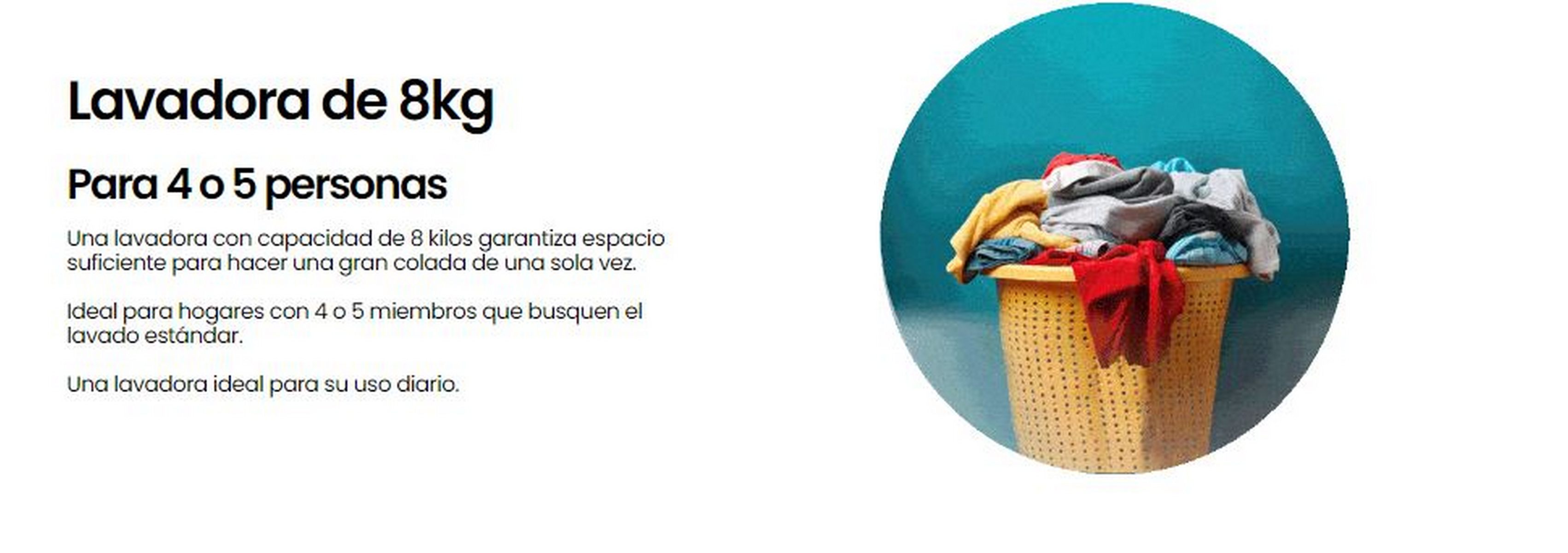 Una cesta de ropa amarilla con ropa contra un fondo azul y texto en español.