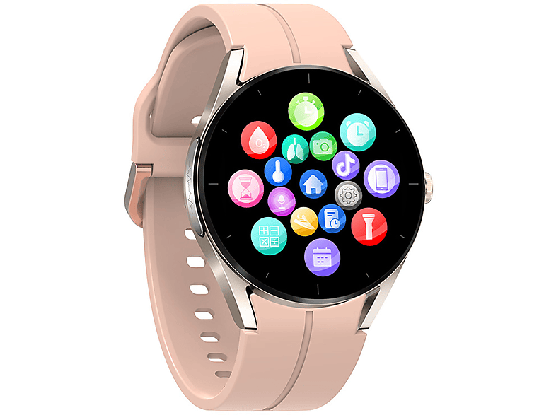 INF Smartwatch mit EKG und Bluetooth-Anrufen Smartwatch Acrylnitril-Butadien-Styrol (ABS), Polycarbonat (PC) Silikon, Rosa