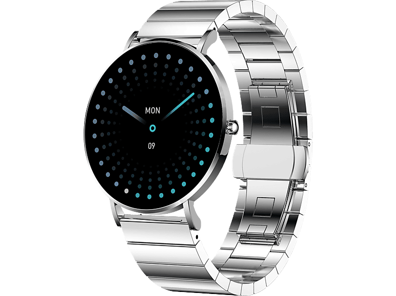 XCOAST SIONA 2 Smart Watch Stainless Steel Edelstahl Armband, 20.0 cm, Minimalist Silver