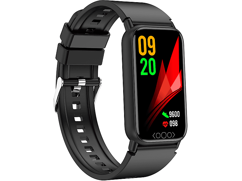INF TK 72 Aktivitätsarmband mit Puls- und Schlafüberwachung, IP68 Smartwatch Acrylnitril-Butadien-Styrol (ABS) Silikon, Schwarz