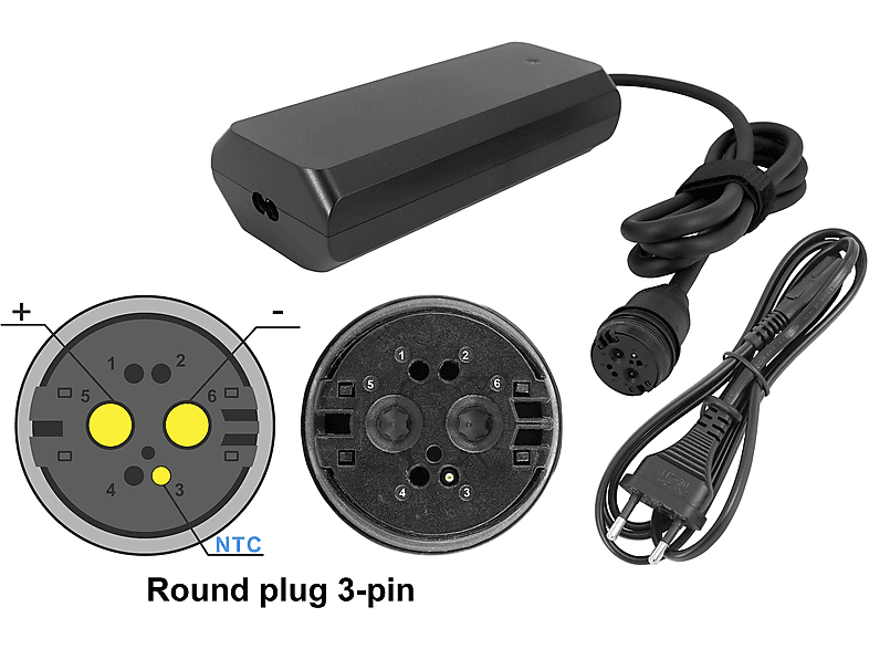 Chargeur 36V 2A Pour Batterie Qwic Urban - Entrée 220-240V - Sortie 36V - Puissance 90W