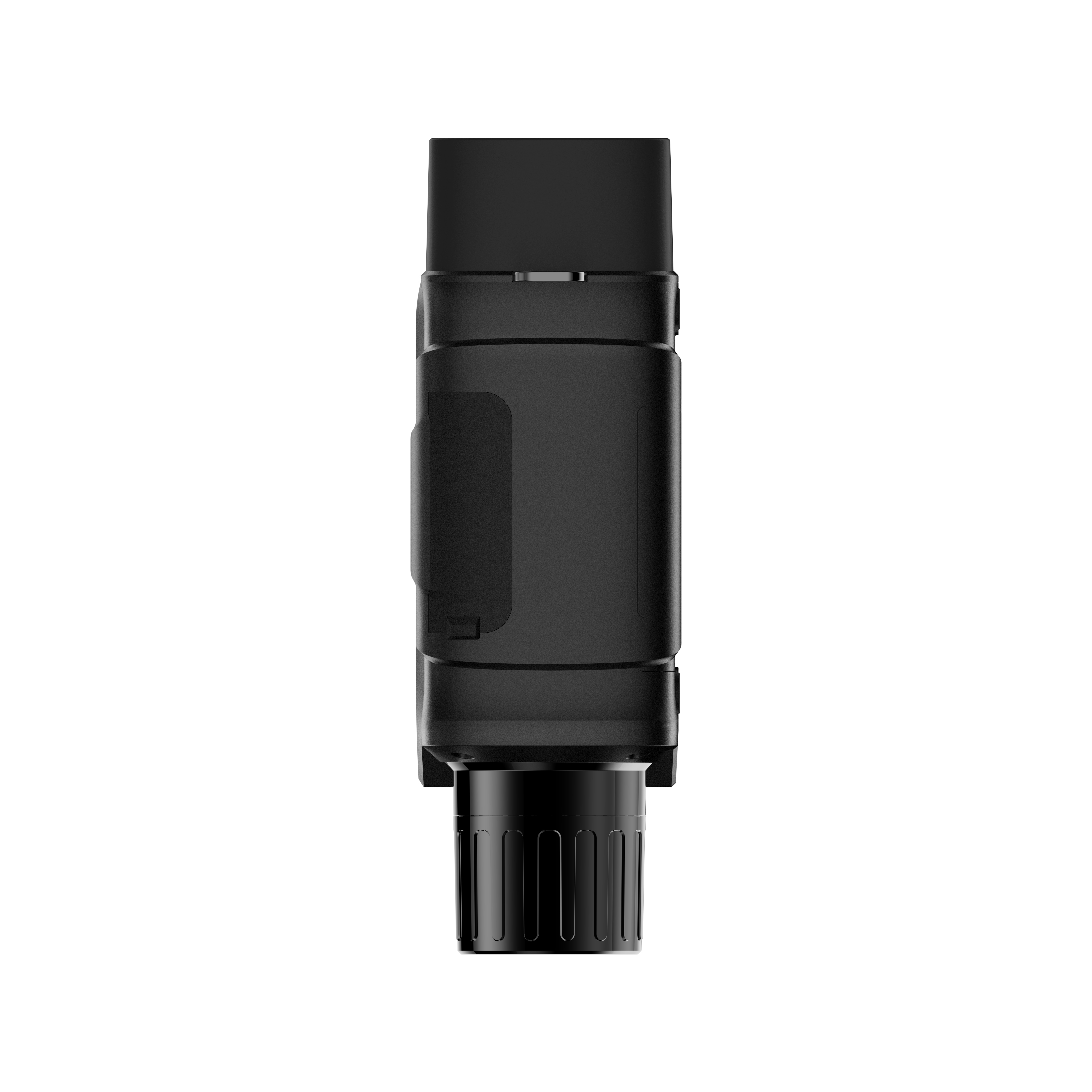 Czarne urządzenie elektroniczne. Wygląda na złącze lub adapter.