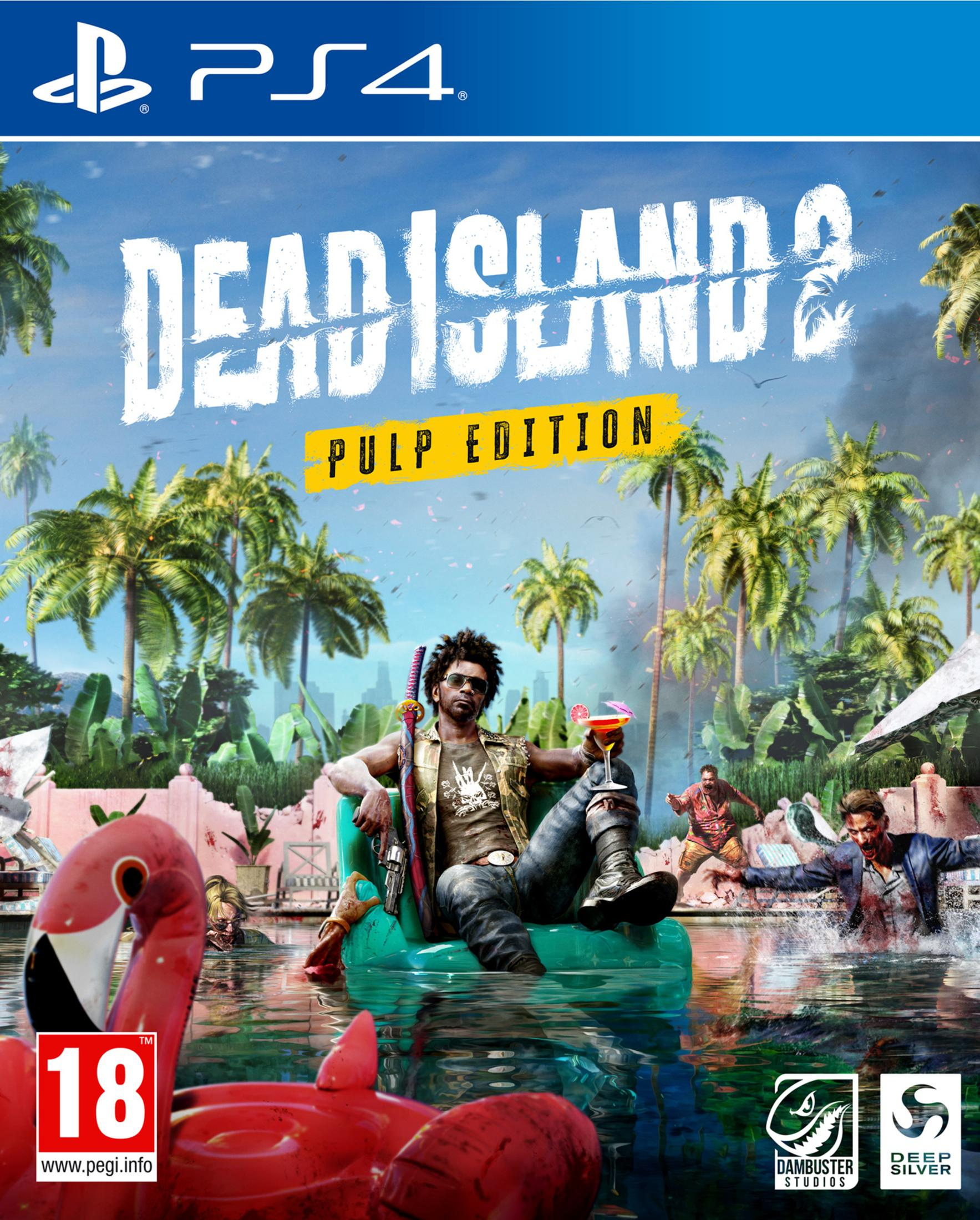 Copertina del gioco Dead Island 2 Pulp Edition, con un uomo e zombi in acqua.
