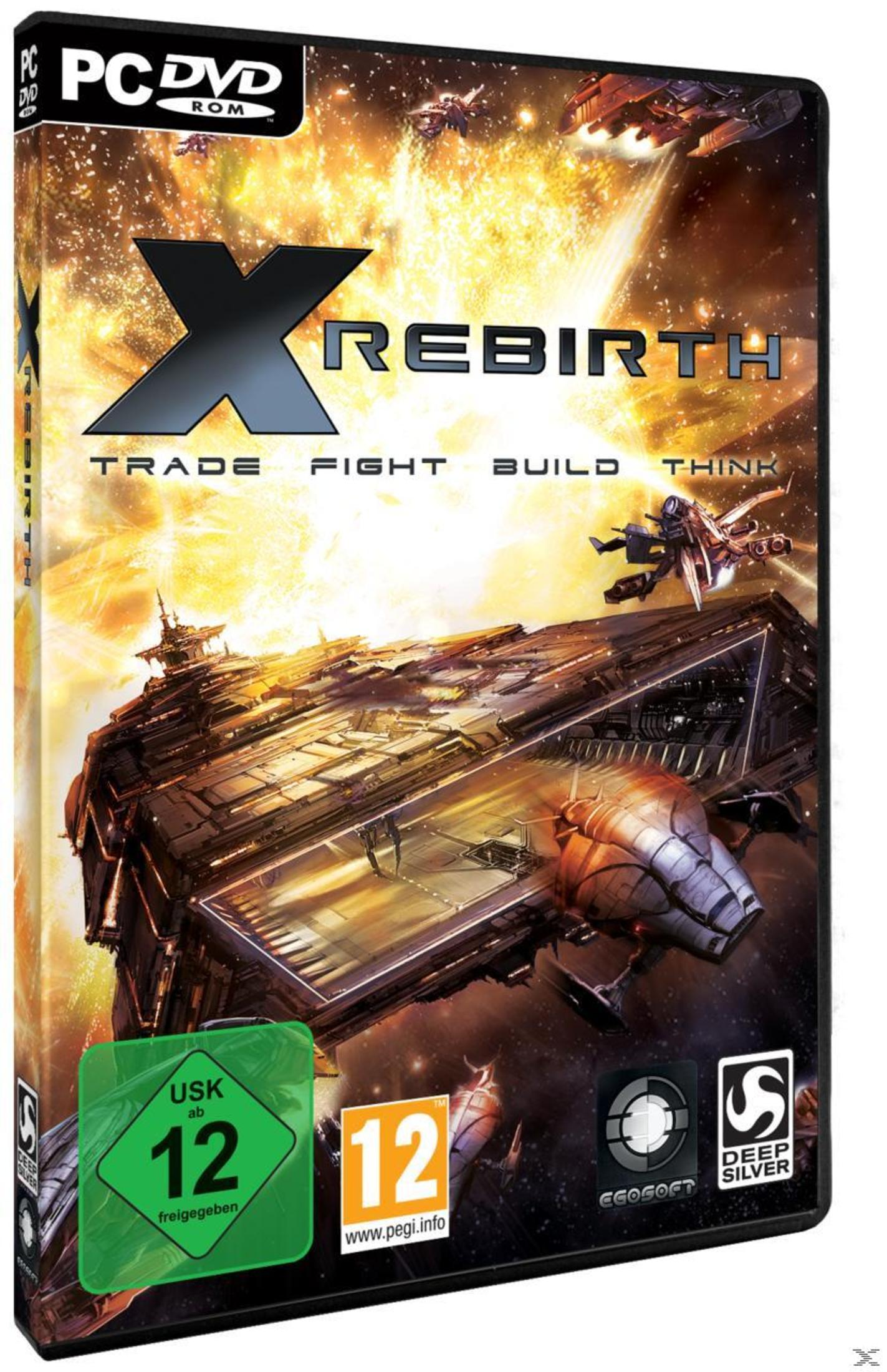 Eine Videospielbox mit Raumschiffen und einer futuristischen Stadtszene.