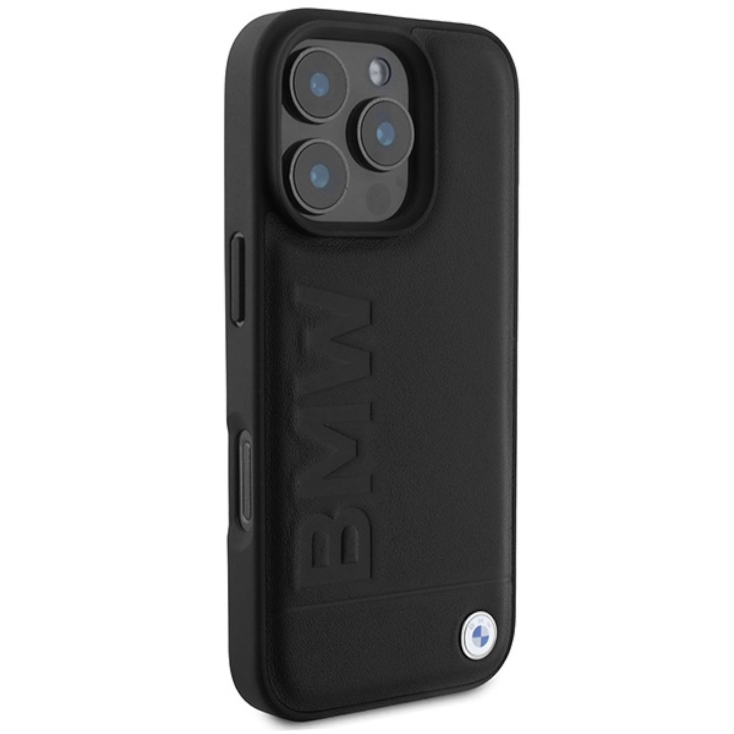Custodia per iPhone nera con logo BMW.