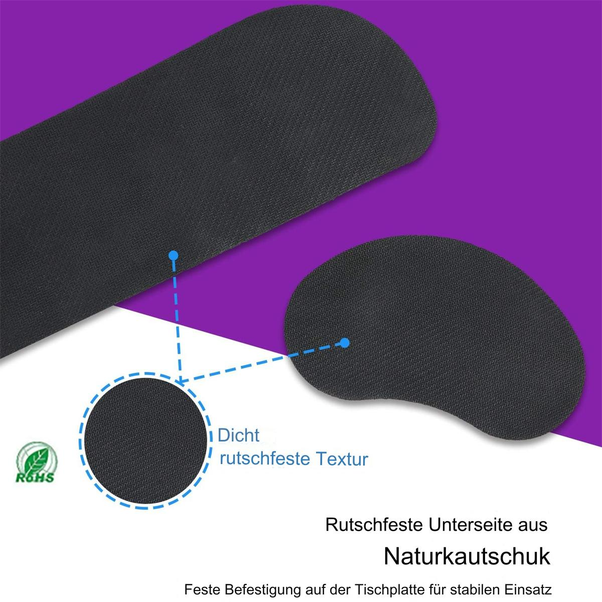 Schwarzes Mousepad mit strukturierter Oberfläche, rutschfester Unterseite.