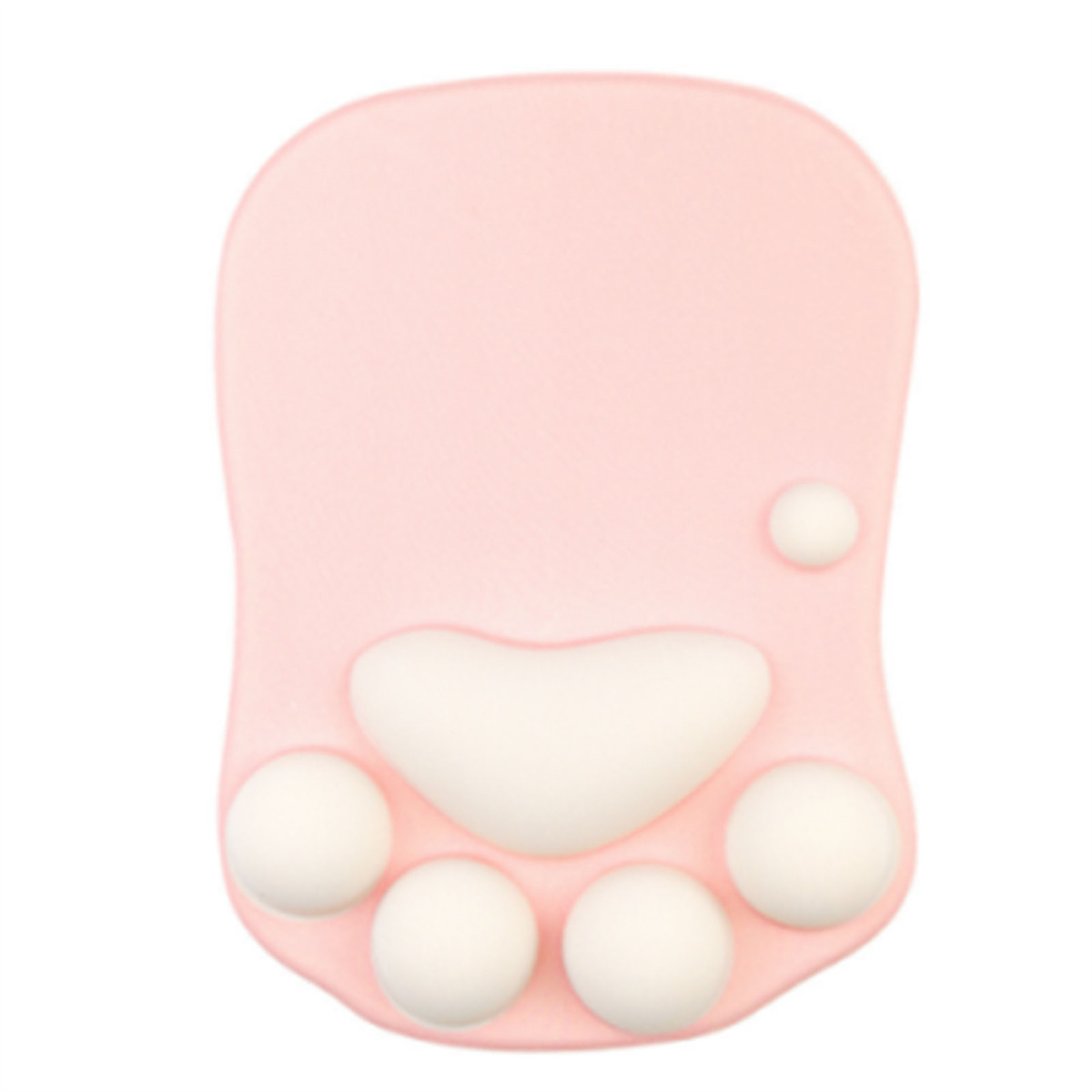Pinke Katzenpfoten-Mauspad, weißer Hintergrund.