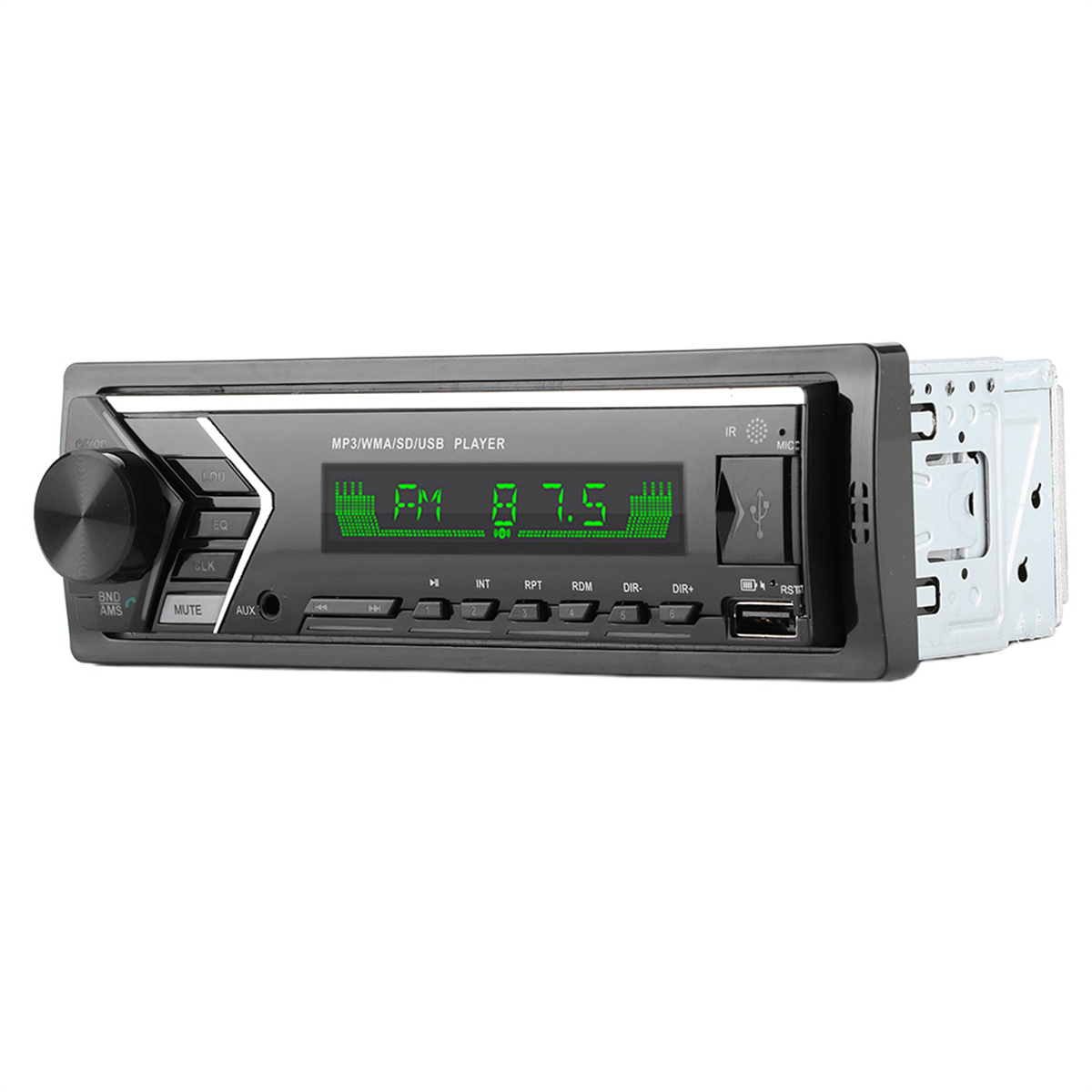Autoradio mit digitaler Anzeige, die die UKW-Radiofrequenz anzeigt.