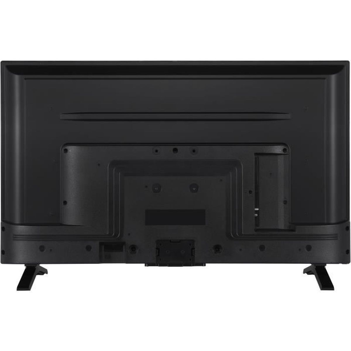 Tylny panel telewizora z portami, złączami i konstrukcją do montażu.